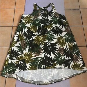 Ashley Stewart Green and Brown Midi Dress with Floral Print 143